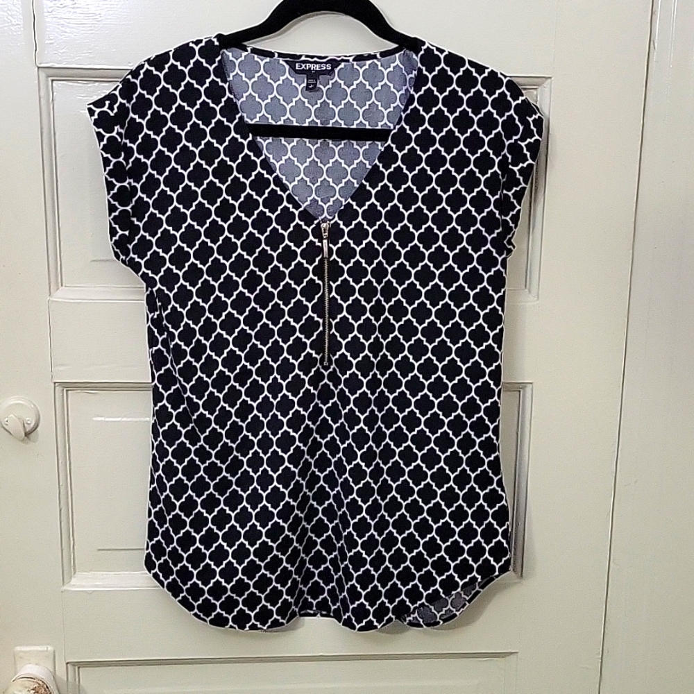 EXPRESS Gramercy Zip-front Top